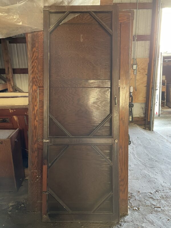 Tall Diagonally Framed Screen Door